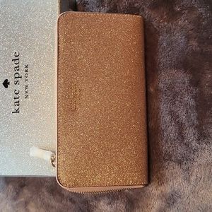 NWT Kate Spade Large Shimmy Glitter Wallet 💗
